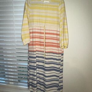 Pomander Place Yellow and Gray Striped Top
